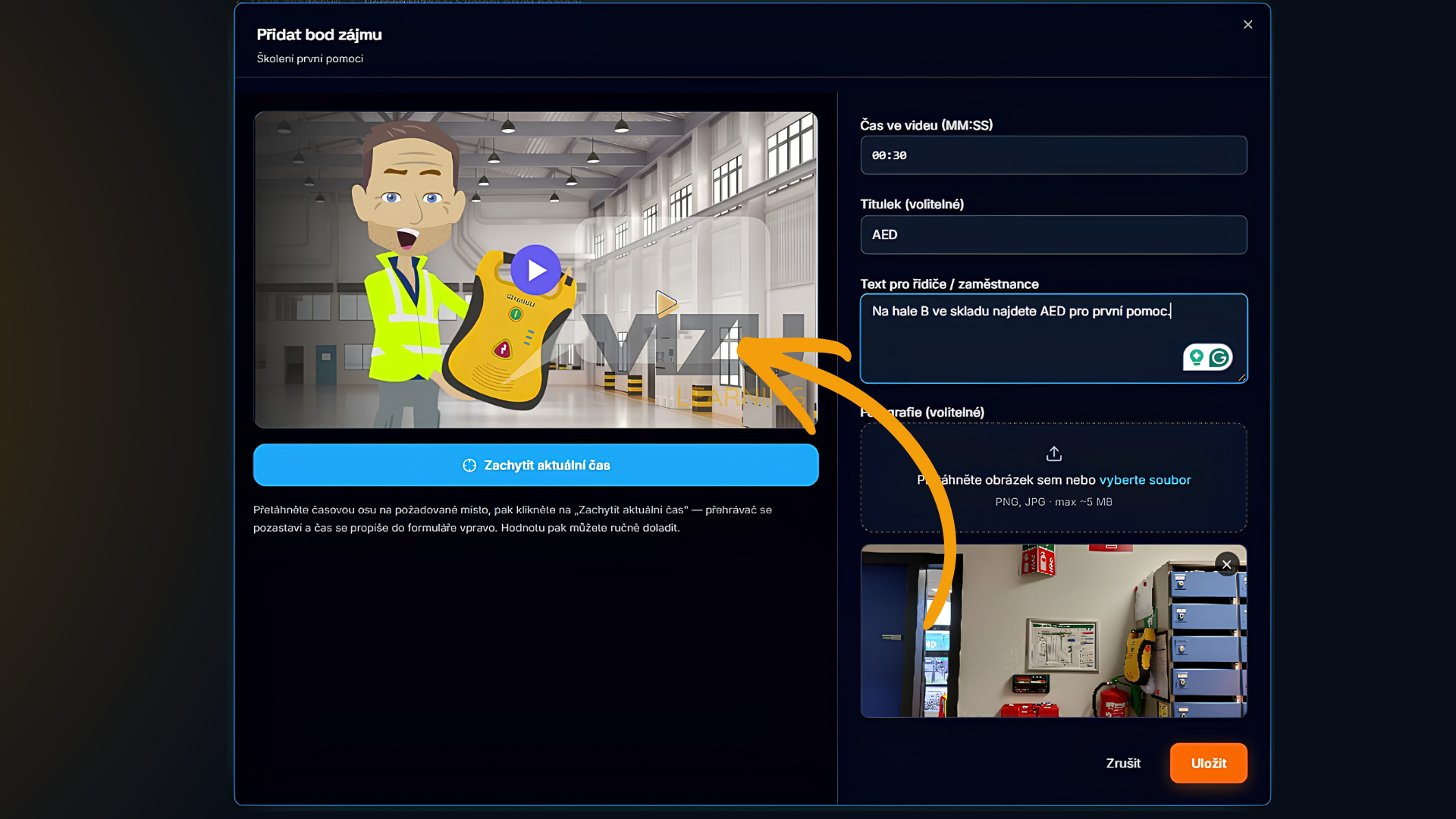 Přidání bodu zájmu s vlastní fotkou do animovaného videa